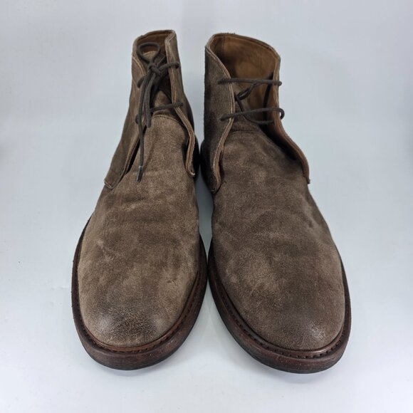 Frye Murray Chukka 83691 Mens Sz 13M Brown Leather Mid Lace Up Distressed Suede